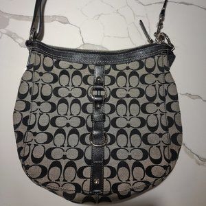 Coach Chelsea Signature Black Canvas Hobo